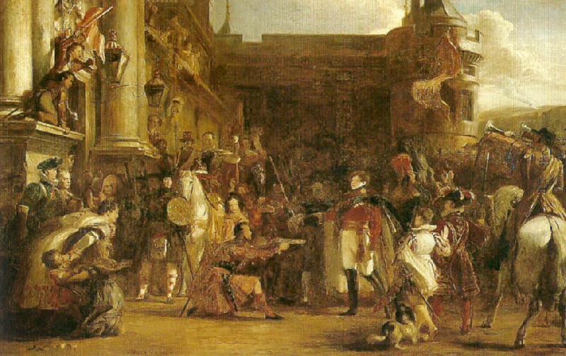 Sir David Wilkie the entrance of george iv at holyrood house oil painting image
